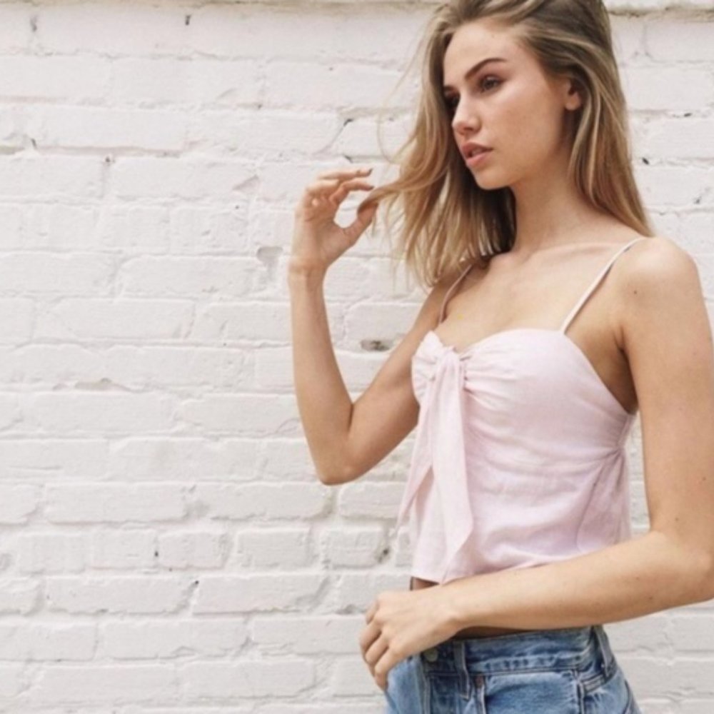 BRANDY MELVILLE/JOHN GALT Pale Pink Sasha Top
